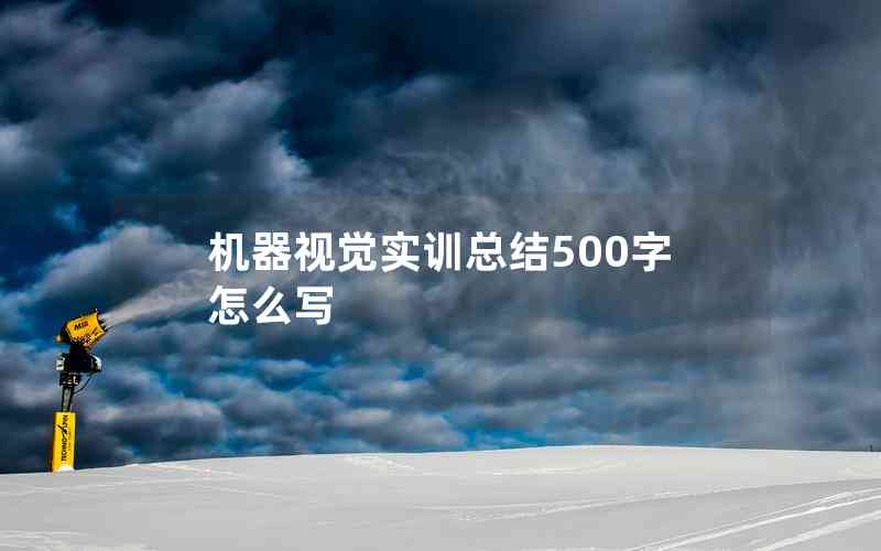 机器视觉实训总结500字怎么写